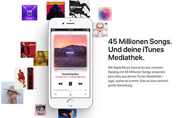 Scrrenshot Apple Music Musikangebot
